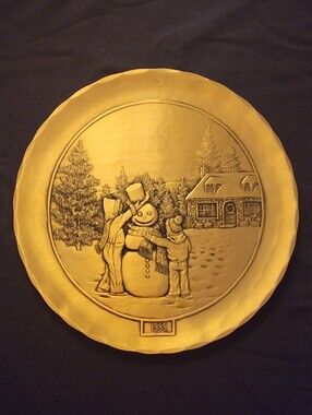 Wedell August Forge Bronze 1989 "Buolding A Snowman" #1485